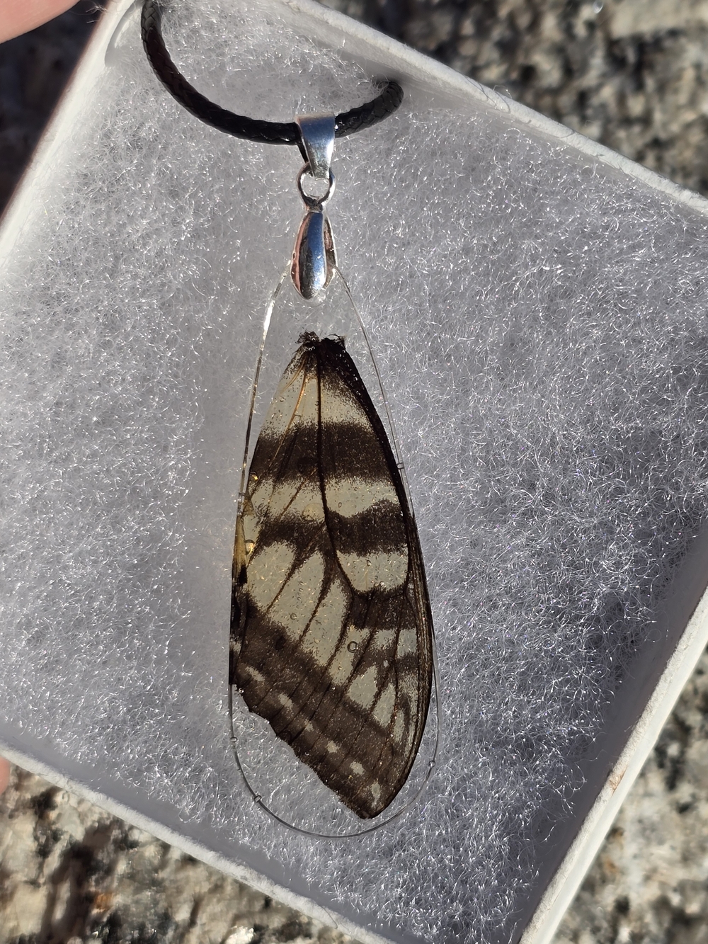 Butterfly Wing Resin Pendant Necklace